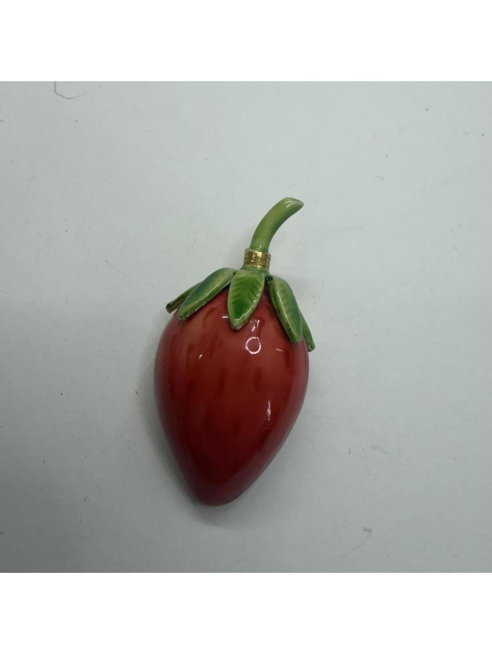 Strawberry enamel Robert’s original brooch vintage 60s